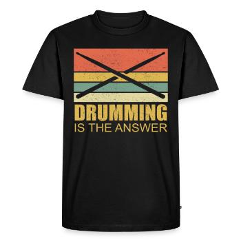 Drums drummer drummer gift drums - Men's Premium Organic T-Shirt - black - Front - Nico (187cm)