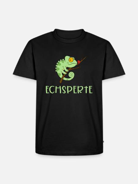 Chamäleon Reptilien Echse Echsperte - Männer Premium Bio T-Shirt - Schwarz