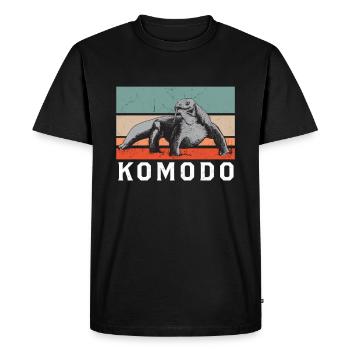 Komodo Dragon Moniteur Lézard Reptiles Rétro Vintage Komodo - T-shirt Premium bio Homme - noir - Devant - Nico (187cm)