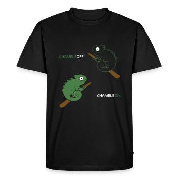 Caméléon ChameleOFF camouflage drôle reptile - T-shirt Premium bio Homme - noir - Devant - Nico (187cm)