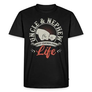 Oncle Nephew Gift Funny Birthday Bday - T-shirt Premium bio Homme - noir - Devant - Nico (187cm)