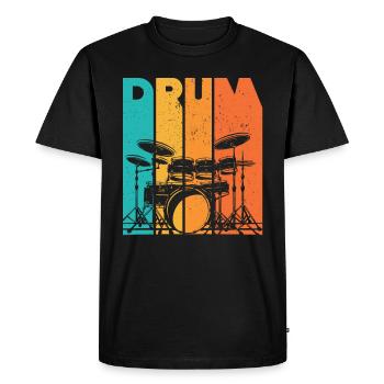 Batterie batteur cadeau batteur batterie - T-shirt Premium bio Homme - noir - Devant - Nico (187cm)