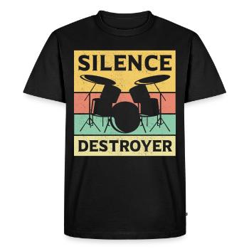 Batteur batteur batterie cadeau batteur - T-shirt Premium bio Homme - noir - Devant - Nico (187cm)