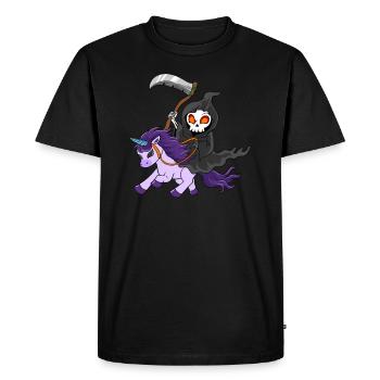 Licorne cool comme un zombie avec la mort de son père - T-shirt Premium bio Homme - noir - Devant - Nico (187cm)