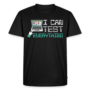 I can test everything - Men's Premium Organic T-Shirt - black - Front - Nico (187cm)