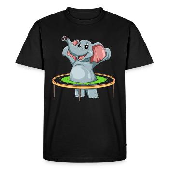 Saut de trampoline d'éléphant drôle - T-shirt Premium bio Homme - noir - Devant - Nico (187cm)