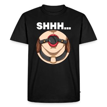 Mouth gag sex toy for a dominatomy - Men's Premium Organic T-Shirt - black - Front - Nico (187cm)