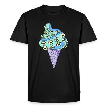 Japonaise Pastel Goth Creepy Tentacules de glace - T-shirt Premium bio Homme - noir - Devant - Nico (187cm)