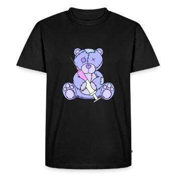 Ours en peluche goth pastel japonais Anime Menhera - T-shirt Premium bio Homme - noir - Devant - Nico (187cm)