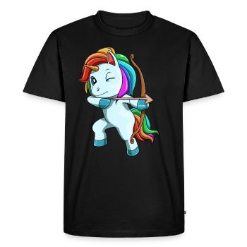 Mignon licorne arc arc - T-shirt Premium bio Homme - noir - Devant - Nico (187cm)