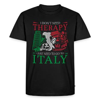 I don't need therapy design for Italy fan - Men's Premium Organic T-Shirt - black - Front - Nico (187cm)