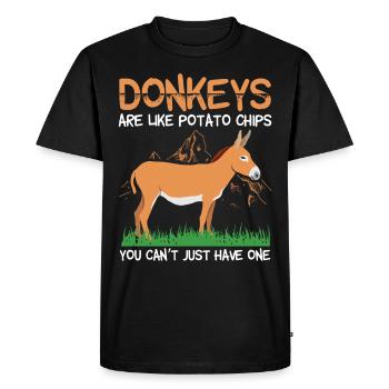 Donkey saying donkey holder donkey gift - Men's Premium Organic T-Shirt - black - Front - Nico (187cm)