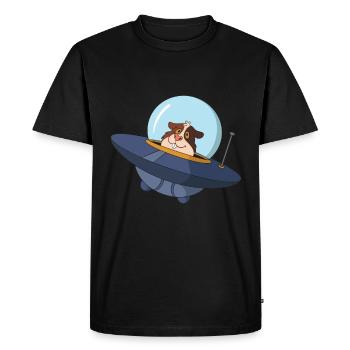 Ufo Guinea Pig Pig Lover - Men's Premium Organic T-Shirt - black - Front - Nico (187cm)