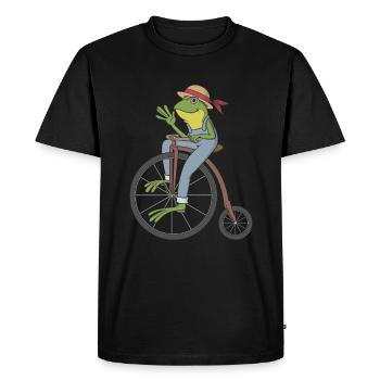 Cottagecore grenouille sur les champignons amoureux de la nature - T-shirt Premium bio Homme - noir - Devant - Nico (187cm)