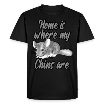 Home is where my Chins are - T-shirt Premium bio Homme - noir - Devant - Nico (187cm)