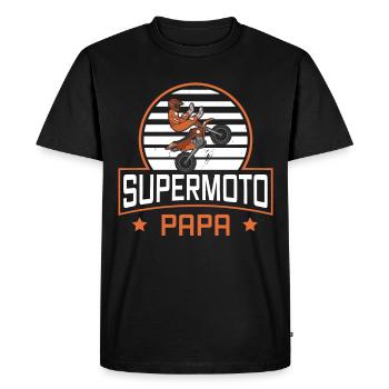 Design de moto Supermoto pour un enduro pilote - T-shirt Premium bio Homme - noir - Devant - Nico (187cm)