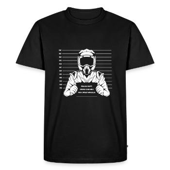 Motorcycle Wheelie Enduro Rider - Men's Premium Organic T-Shirt - black - Front - Nico (187cm)