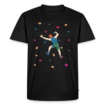 Bouldern Escalade de rochers - T-shirt Premium bio Homme - noir - Devant - Nico (187cm)