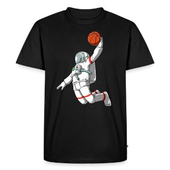 Astronaut Basketball Milky Way Space - Men's Premium Organic T-Shirt - black - Front - Nico (187cm)