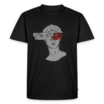 Dark Academia Fleurs David Statue - T-shirt Premium bio Homme - noir - Devant - Nico (187cm)