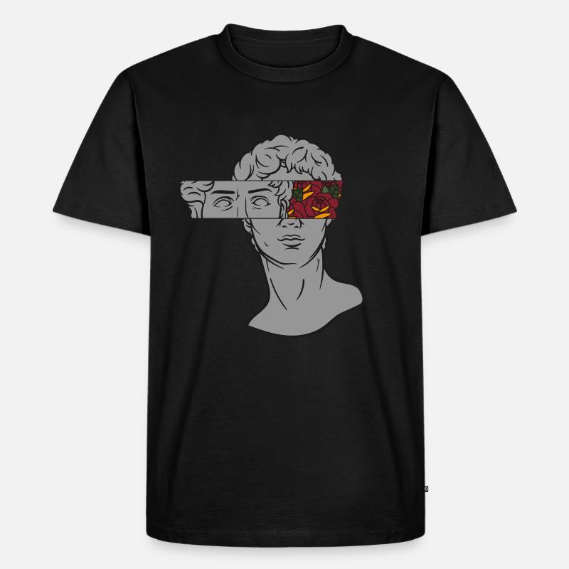 Dark Academia Fleurs David Statue - T-shirt Premium bio Homme - noir