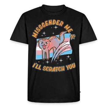 Transgenre Genderqueer Chat Trans - T-shirt Premium bio Homme - noir - Devant - Nico (187cm)