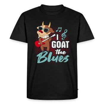 Chèvre pour un musicien de blues - T-shirt Premium bio Homme - noir - Devant - Nico (187cm)