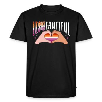 Lesbian Pride pour un couple lesbienne - T-shirt Premium bio Homme - noir - Devant - Nico (187cm)