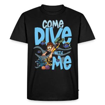 COME DIVE WITH ME - diving - Men's Premium Organic T-Shirt - black - Front - Nico (187cm)