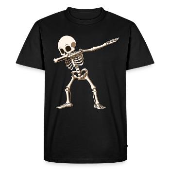 Dab Skeleton Dabbing Skeleton Halloween Dance - Men's Premium Organic T-Shirt - black - Front - Nico (187cm)