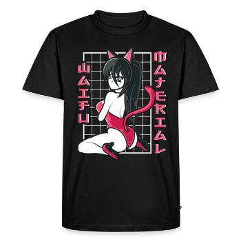 Waifu Material Cosplayer Anime - Men's Premium Organic T-Shirt - black - Front - Nico (187cm)