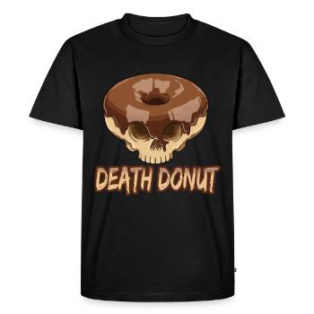 Death donut for a pastry sweets - Men's Premium Organic T-Shirt - black - Front - Nico (187cm)