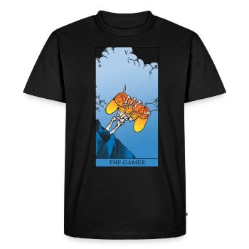 Gamer Tarot carte cool Gaming Gothic Design - T-shirt Premium bio Homme - noir - Devant - Nico (187cm)