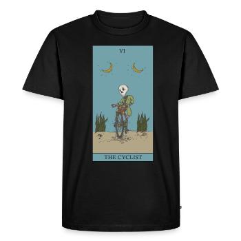 Vélo cycliste Tarot carte symbole de protection - T-shirt Premium bio Homme - noir - Devant - Nico (187cm)