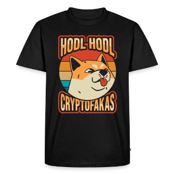 Hodl Hodl Cryptofakas Dogecoin Crypto - T-shirt Premium bio Homme - noir - Devant - Nico (187cm)