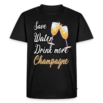 Save Water Drink - Men's Premium Organic T-Shirt - black - Front - Nico (187cm)