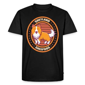Sheltie Shetland Sheepdog Dog Gift - Men's Premium Organic T-Shirt - black - Front - Nico (187cm)