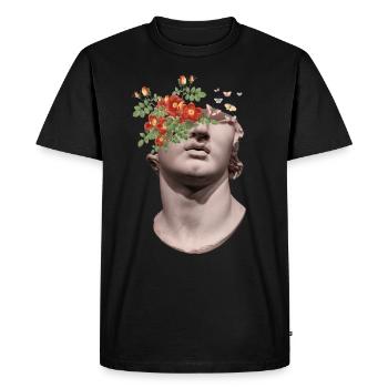 Dark Academia Statue Fleur Chemise - T-shirt Premium bio Homme - noir - Devant - Nico (187cm)