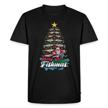 Chemise Merry Fishmas pour les pêcheurs - T-shirt Premium bio Homme - noir - Devant - Nico (187cm)