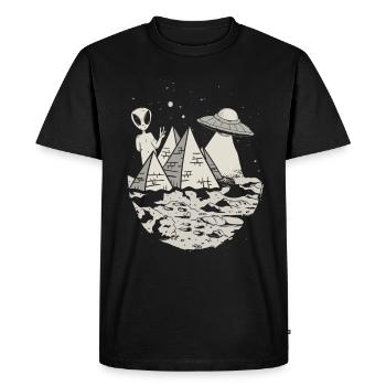 Ancient astronaut design for an alien theorate - Men's Premium Organic T-Shirt - black - Front - Nico (187cm)