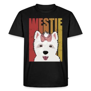 Westie West Highland Terrier Cadeau chien - T-shirt Premium bio Homme - noir - Devant - Nico (187cm)