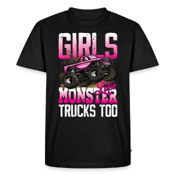 Girls Like Monster Trucks Too pour femmes et - T-shirt Premium bio Homme - noir - Devant - Nico (187cm)