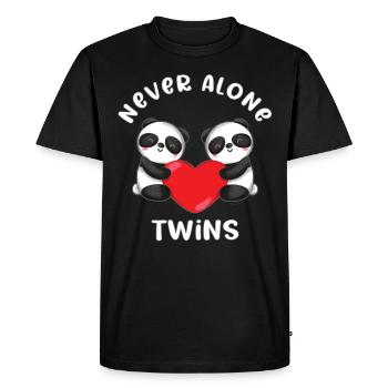 Panda Bears avec cœur frère Love Twins - T-shirt Premium bio Homme - noir - Devant - Nico (187cm)