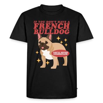 Français Bulldog | Chiens Français Bulldog - T-shirt Premium bio Homme - noir - Devant - Nico (187cm)