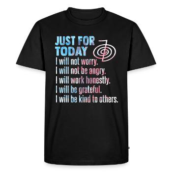 Chemise d’énergie Reiki pour Maître Reiki - T-shirt Premium bio Homme - noir - Devant - Nico (187cm)