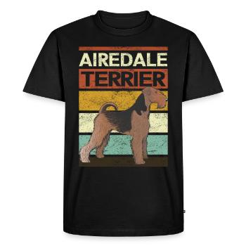 Airedale Terrier Dog Dog Owner Gift - Men's Premium Organic T-Shirt - black - Front - Nico (187cm)