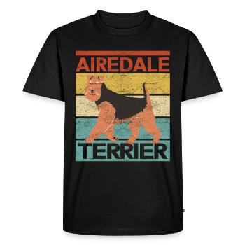 Airedale Terrier Dog Dog Owner Gift - Men's Premium Organic T-Shirt - black - Front - Nico (187cm)