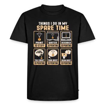 3D-Druck-Design für einen 3D-Drucker-Lüfter - Männer Premium Bio T-Shirt - Schwarz - Vorne - Nico (187cm)