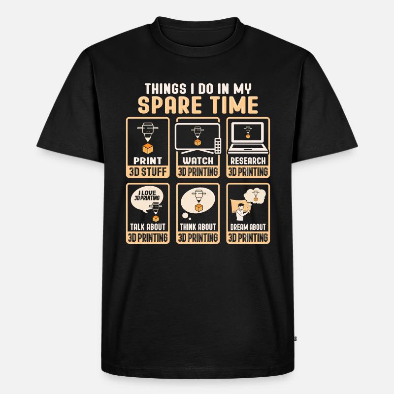 3D-udskrivningsdesign til en 3D-printerventilator - Herre Premium økologisk T-shirt - sort