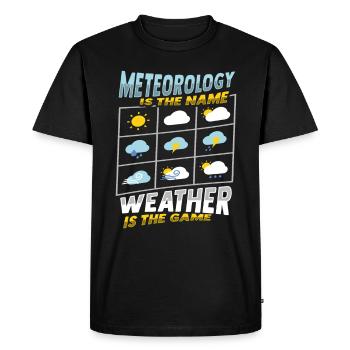 Météorologue Prévisions météorologiques - T-shirt Premium bio Homme - noir - Devant - Nico (187cm)
